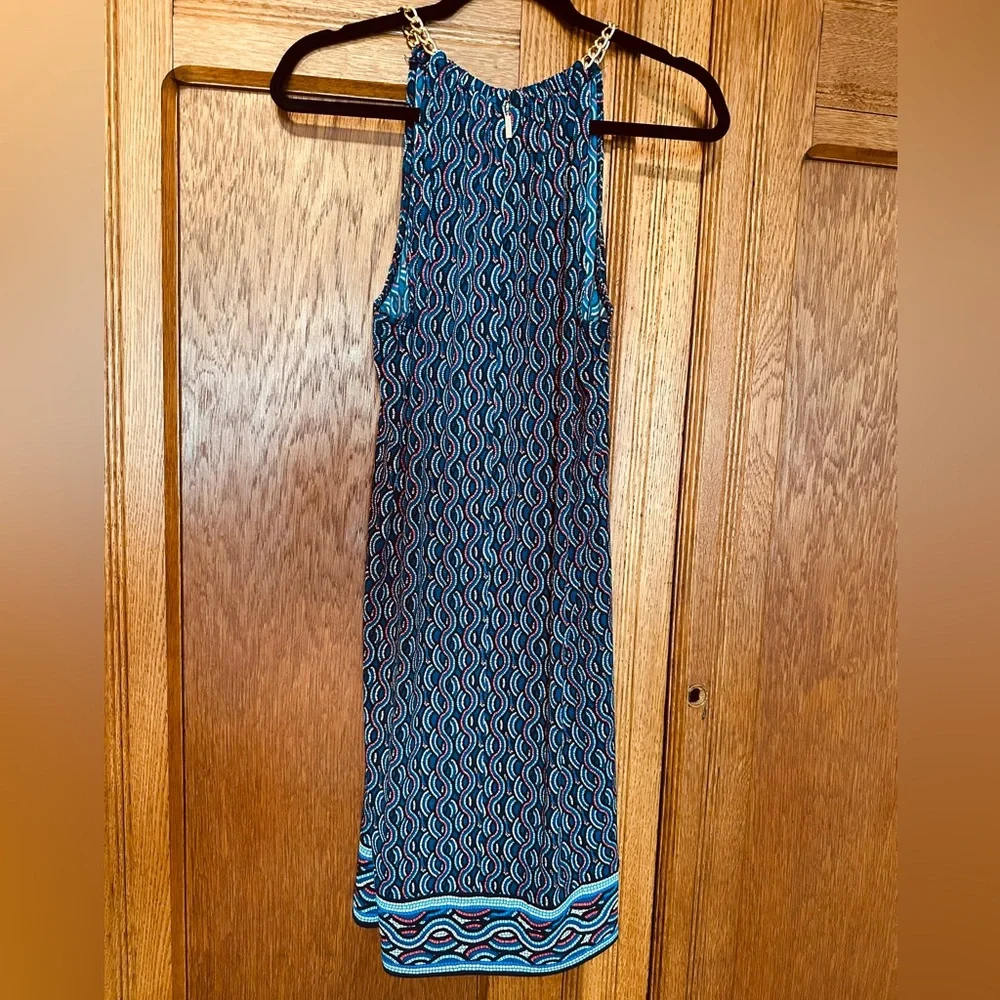 Michael Kors Blue and Red Patterned Dress - Picture 3 of 9